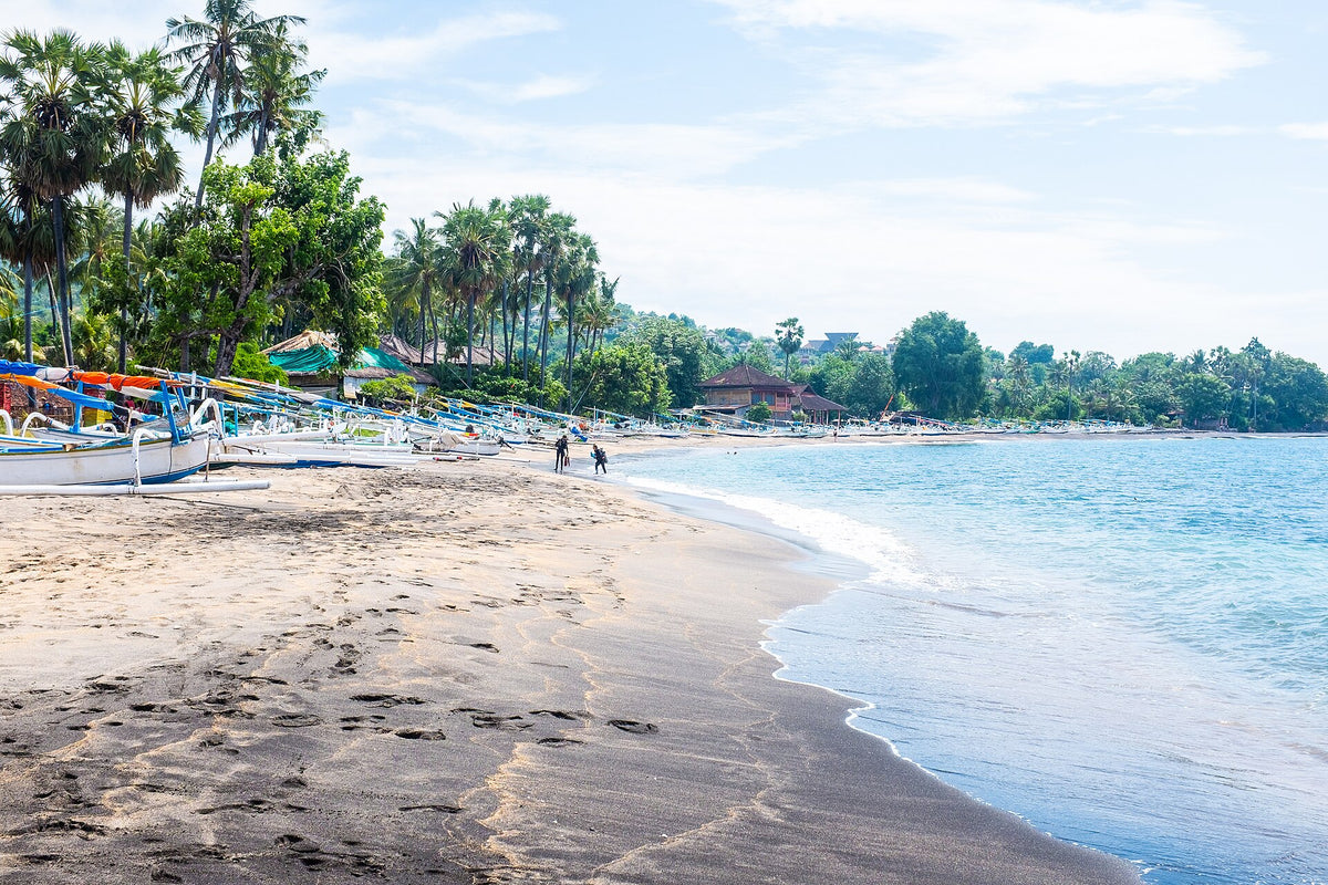 Fishing boats on the beach at Amed in eastern Bali