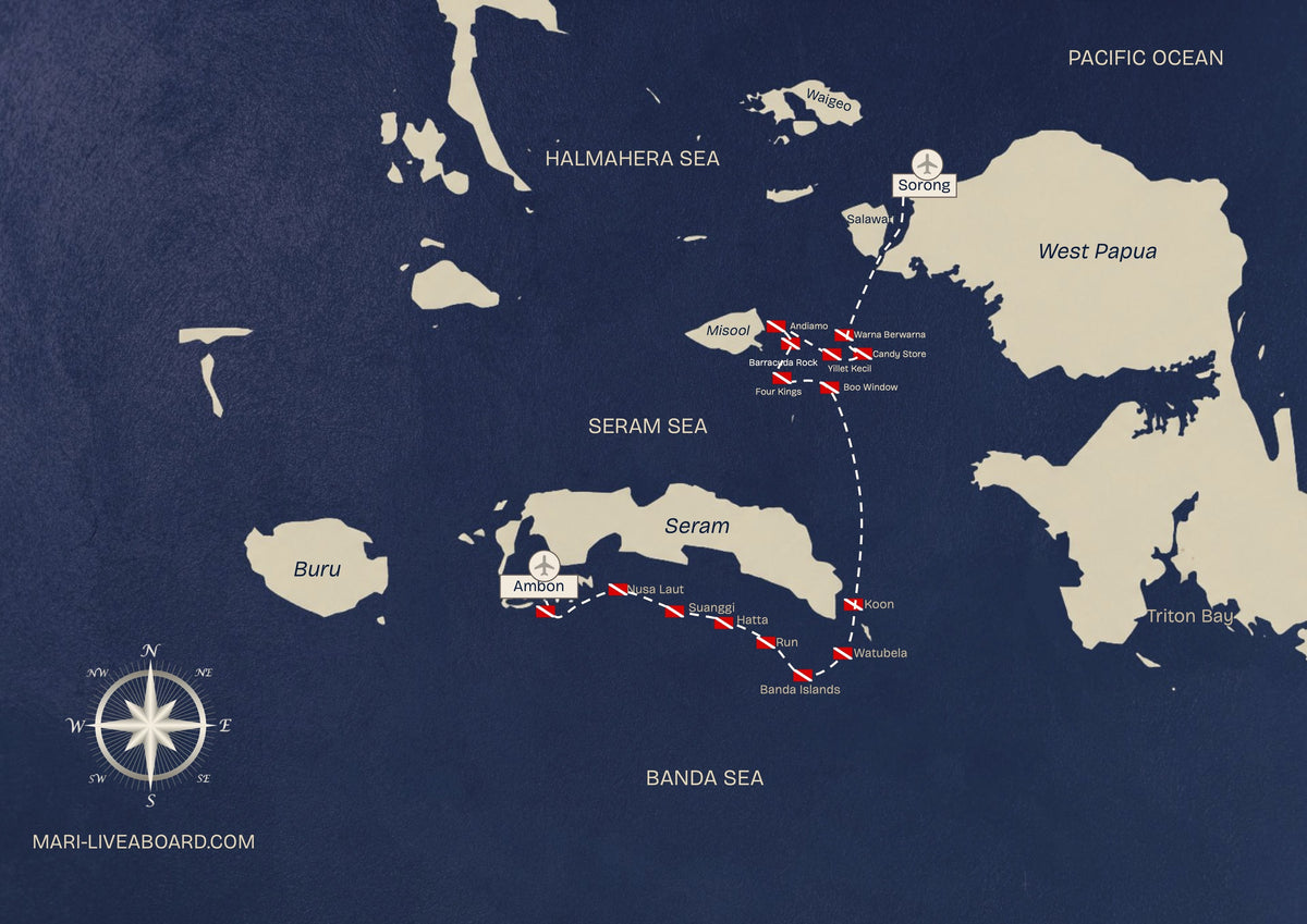 MARI — Raja Ampat - Misool - Banda Sea — Sorong to Ambon — 12 Nights