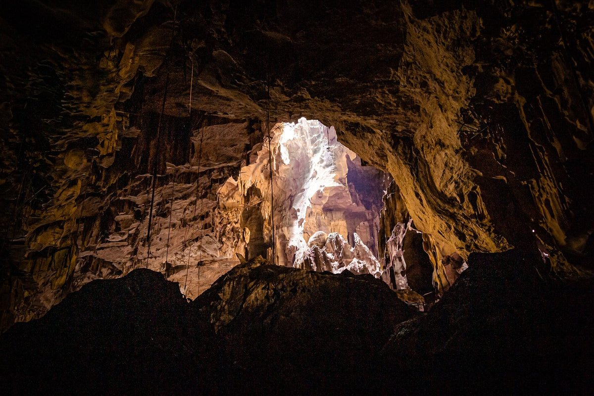 Sunlight entering a cavern at Niah National Park, Sarawak
