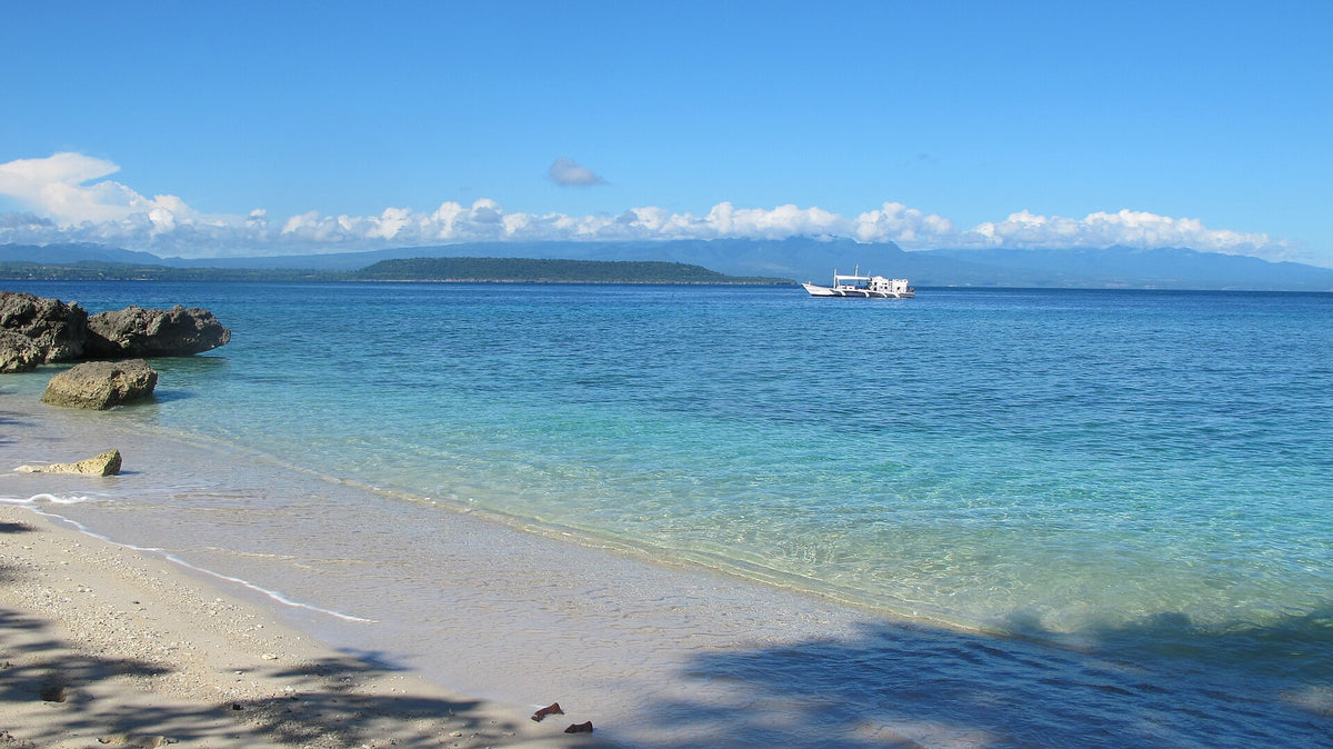 Clear water and a sandy shoreline on Moyo Island, Sumbawa