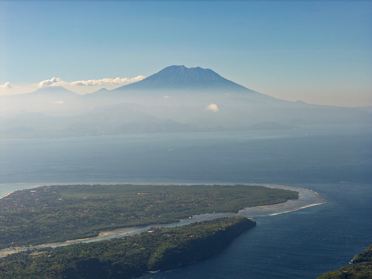 Mount Agung seen across the sea from Nusa Penida