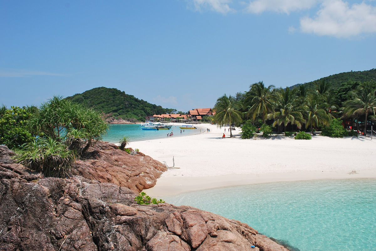 White sand and turquoise water at Pasir Panjang Beach, Redang Island