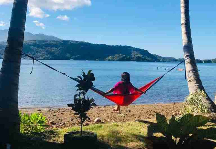 Sea-view relaxing area at Two Fish Divers Lembeh